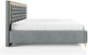 MEBLINI Polsterbett 160x200 mit Lattenrost ohne Matratze – ARONA GOLD – Dunkelgrau Samt – Doppelbett mit Bettkasten - Stauraumbett - Kopfteil Bett mit Stauraum Bild 2