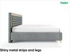 MEBLINI Polsterbett 160x200 mit Lattenrost ohne Matratze – ARONA GOLD – Dunkelgrau Samt – Doppelbett mit Bettkasten - Stauraumbett - Kopfteil Bett mit Stauraum Bild 5