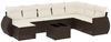 vidaXL 9-tlg. Garten-Sofagarnitur mit Kissen Braun Poly Rattan 3221772 Bild 2