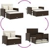 vidaXL Gartensofa mit Kissen 2-Sitzer Braun Poly Rattan 365133 Bild 5