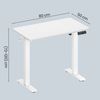 VASAGLE Höhenverstellbarer Schreibtisch, Schreibtisch Elektrisch Höhenverstellbar 80 x 50 cm, Stehschreibtisch mit 4 Memory-Tasten, Computertisch, Bürotisch, Balok Serie Bild 5