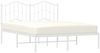 vidaXL Bettgestell mit Kopfteil Metall Weiß 140x190 cm 373838 Bild 3