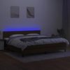 Boxspringbett mit Matratze & LED Stoff Dunkelbraun 200x200 cm, Härtegrad: H2 [3133184] Bild 4
