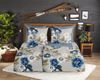 Good Morning Flanell Bettwäsche 155x220 Gabin Blüten Blumen Blätter blau 31076 Bild 2