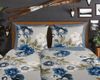 Good Morning Flanell Bettwäsche 155x220 Gabin Blüten Blumen Blätter blau 31076 Bild 3
