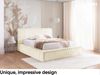 MEBLINI Polsterbett 200x200 mit Lattenrost ohne Matratze - MESUT - Creme Cordstoff - Bubble Bett - Cloud Bett - Marshmallow Bed - Kopfteil Bett mit Stauraum Bild 2