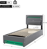 Polsterbett 90×190 cm mit USB-Anschluss, LED-Beleuchtung und Stauraum in Grau Bild 4