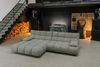 KAWOLA Sitzgruppe VIVIEN Ecksofa links Drehsessel Hockerbank Feincord olivgrün 85 x 359 x 510 cm Bild 4