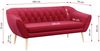 Sofa, Skandinavischer Stil, Holzbeine - PIRS - 3 Sitzer - Rot - Velours Bild 3