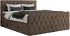 Boxspringbett, Doppelbett mit Fußteil, Multipocket-Matratzen und Topper, gestepptes Kopfteil und Front - MIREN KING DUO - 200 x 200 cm - Braun Velours - H4 Bild 4