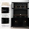COSTWAY Küchenbuffet Hochschrank mit Arbeitsplatte, Weinregal, verstellbarem Regal Bild 3