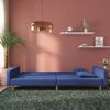 vidaXL Schlafsofa 2-Sitzer mit 2 Kissen Blau Stoff 375904 Bild 3