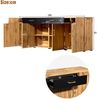 Sideboard 208x39,5x80 cm, 2 Schubladen & 4 Türen, braun/weiß-marmoriertes Design, Spanplatte/MDF Bild 4