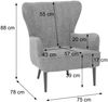 Lounge-Sessel HWC-K37, Cocktail-/Ohrensessel Polsterstuhl Retro Vintage Stoff Bouclé (600g/m²) Öko-Tex ~ hellgrau Bild 3