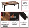 Couchtisch HWC-M55, Beistelltisch Sofatisch Massiv-Holz HDF Laminat Melamin 46x120x70cm Sheesham Holz-Optik dunkle Beine Bild 2