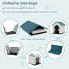 Kunststoff-Hundehütte Tierunterkunft mit abschließbarer Metalltür Belüftungsschlitzen & geneigtem Dach Blau Bild 5