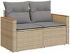 vidaXL 7-tlg. Garten-Sofagarnitur mit Kissen Beige Poly Rattan 3225800 Bild 5