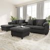 STILVORA Ecksofa mit Bluetooth-Lautsprecher U-Form & L-Form Cord Sofa mit Konsole, Relaxsofa mit 2 Fußhocker USB-Anschlüssen, Getränkehaltern, für geräumige Wohnzimmer oder moderne, offene Büroräume Bild 2