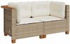 vidaXL Garten-Ecksofas mit Kissen 2 Stk. Beige Poly Rattan 365916 Bild 2