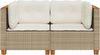 vidaXL Garten-Ecksofas mit Kissen 2 Stk. Beige Poly Rattan 365916 Bild 4