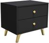 Nachttisch Salezto mit 2 Schubladen (Farbe: Schwarz) Bild 4