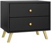 Nachttisch Salezto mit 2 Schubladen (Farbe: Schwarz) Bild 3