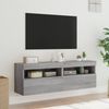 vidaXL TV-Wandschränke mit LED-Leuchten 2 Stk. Grau Sonoma 60x30x40 cm 837194 Bild 5