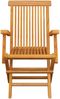 vidaXL Gartenstühle mit Königsblauen Kissen 3 Stk. Massivholz Teak 3062524 Bild 4