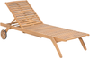 Sonnenliege mit Kissen CESANA PREMIUM mit Relaxfunktion Akazienholz Hellbeige Bild 4