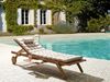 Sonnenliege mit Kissen CESANA PREMIUM mit Relaxfunktion Akazienholz Hellbeige Bild 3