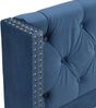 Polsterbett 90x200 cm Samt mit Knopf-Tufting und Nietenverzierung — Lattenrost inklusive,blau Bild 5