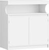 Sideboard, Küchenschrank mit 2 Türen, Buffetschrank mit Offener Fläche, Aufbewahrungsmöbel, verstellbare Einlegeböden, Küche, Wohnzimmer, 40 x 80 x 85 cm, Weiß Bild 2