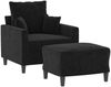 vidaXL Sessel mit Hocker Schwarz 60 cm Samt 3201102 Bild 3