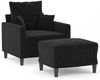 vidaXL Sessel mit Hocker Schwarz 60 cm Samt 3201102 Bild 2