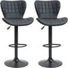 Barhocker 2er-Set mit Kunstlederbezug & höhenverstellbarem Sitz, 57x58x87-107 cm, Schwarz Bild 4