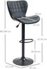 Barhocker 2er-Set mit Kunstlederbezug & höhenverstellbarem Sitz, 57x58x87-107 cm, Schwarz Bild 2