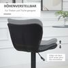 Barhocker 2er-Set mit Kunstlederbezug & höhenverstellbarem Sitz, 57x58x87-107 cm, Schwarz Bild 3