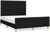 vidaXL Polsterbett mit Kopfteil Stoff Schwarz 140x200 cm Bild 2