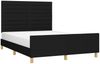 vidaXL Polsterbett mit Kopfteil Stoff Schwarz 140x200 cm Bild 3