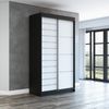 Schwebetürenschrank COLIN 2-türig Schrank 120 cm Farbe: Schwarz , weiß Bild 2