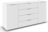 rauch Kombikommode Sideboard Türkommode Schubladenkommode Kommode ASTANA (Breite 160 cm / Höhe 81 cm, mit 4 Einlegeböden), 2-türig, 4 geräumige Schubladen, Kantengriff Alufarben MADE IN GERMANY Bild 5
