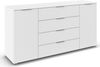 rauch Kombikommode Sideboard Türkommode Schubladenkommode Kommode ASTANA (Breite 160 cm / Höhe 81 cm, mit 4 Einlegeböden), 2-türig, 4 geräumige Schubladen, Kantengriff Alufarben MADE IN GERMANY Bild 4