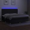 Boxspringbett mit Matratze & LED Stoff Schwarz 200x200 cm, Härtegrad: H2 [3135703] Bild 4