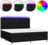 Boxspringbett mit Matratze & LED Stoff Schwarz 200x200 cm, Härtegrad: H2 [3135703] Bild 2
