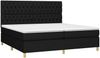 Boxspringbett mit Matratze & LED Stoff Schwarz 200x200 cm, Härtegrad: H2 [3135703] Bild 3