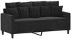 vidaXL 2-tlg. Sofagarnitur mit Kissen Schwarz Samt 3201705 Bild 4