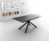 Esstisch Edge 180-220x100cm Keramik Laminam®Nero Greco Anthrazit Kreuzgestell Rechteck Schwarz ausziehbar Bild 2