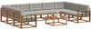 vidaXL Outdoor-Sofagarnitur mit Kissen 10 pcs Natürlich und Hellgrau 3368214 Bild 3