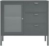 Sideboard, Kommode Anthrazit 75x35x70 cm Stahl und Hartglas j940p Bild 3