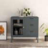 Sideboard, Kommode Anthrazit 75x35x70 cm Stahl und Hartglas j940p Bild 2